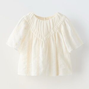 ✨NWT✨ Toddler Zara Top with tonal embroidery.